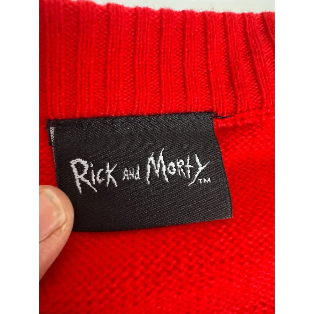 Rick and Morty Merry Rickmas Ugly Christmas Sweater Adult XL Red‎ NWOT